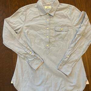 Vineyard Vines Women's Blue Flip Cuff Long Sleeve Button Up Shirt Ladies